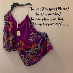 Purple One Shoulder Funky Dress Size L NWT
